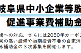 中小企業等脱炭素促進事業費補助金